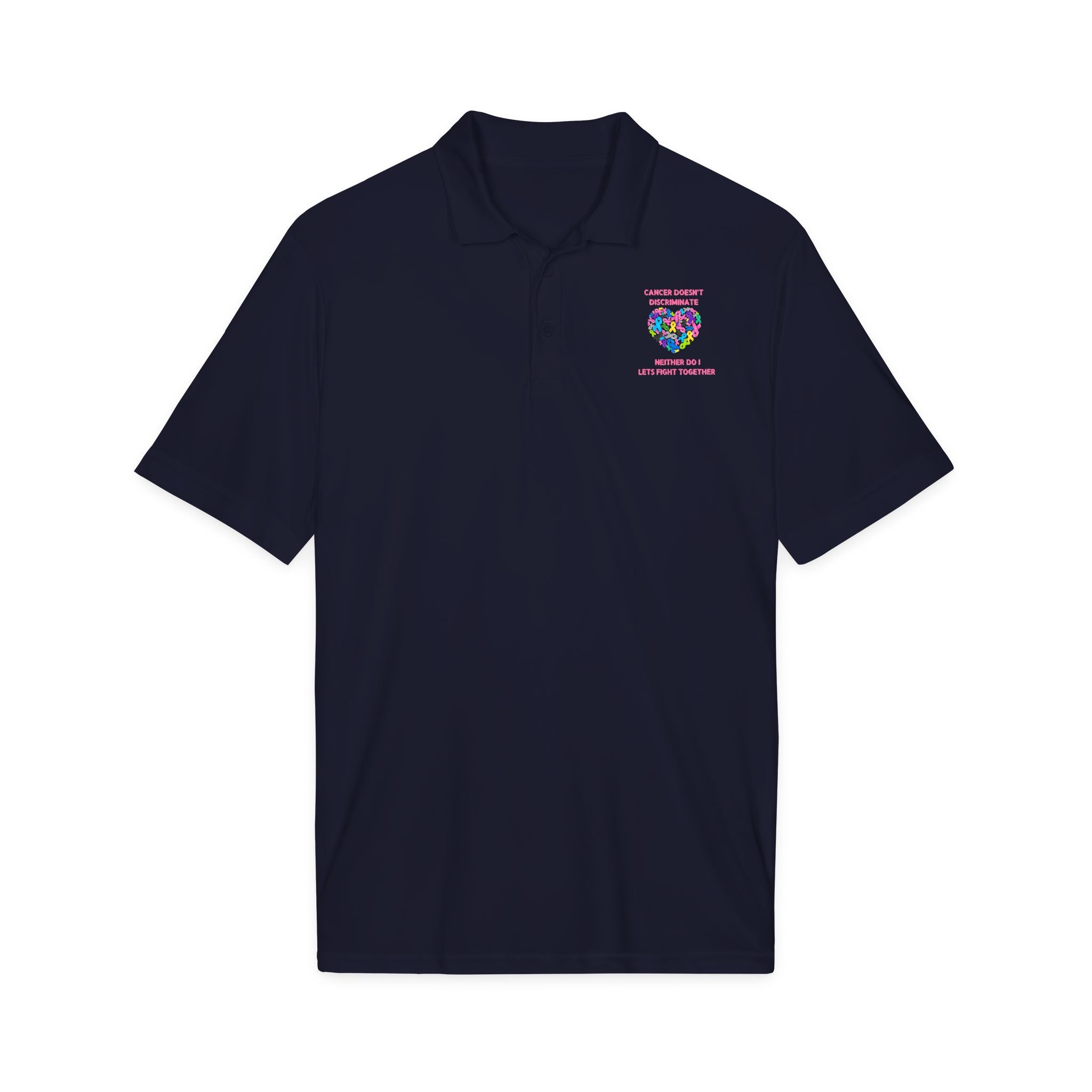 Breast Cancer Heart Ribbon Polo