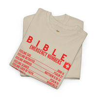 Bible Emergency Numbers Tee - Red