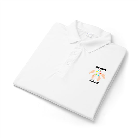 Support Autism Polo Shirt - Black