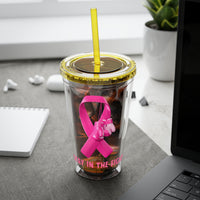 Pink Ribbon “Stay in the Fight” 16oz Tumbler with Straw