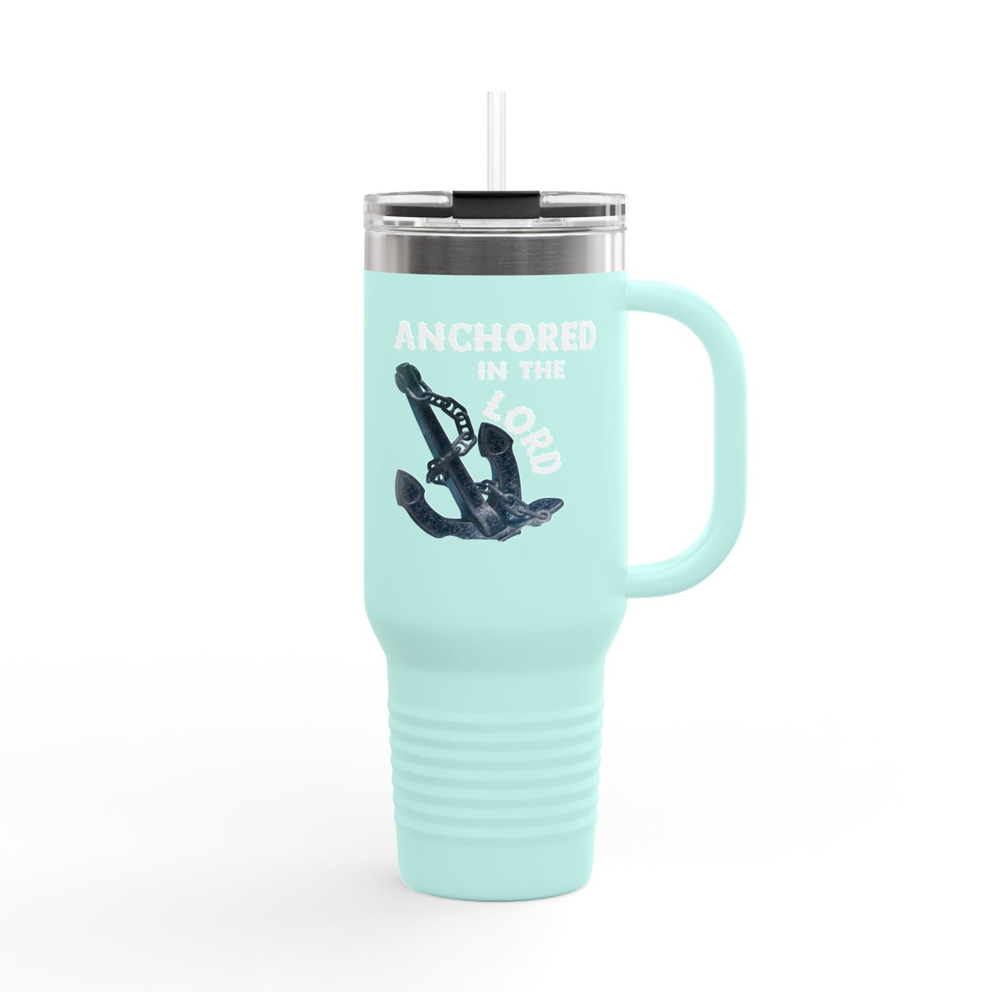 Anchored in the Lord 40oz Insulated Travel Mug White