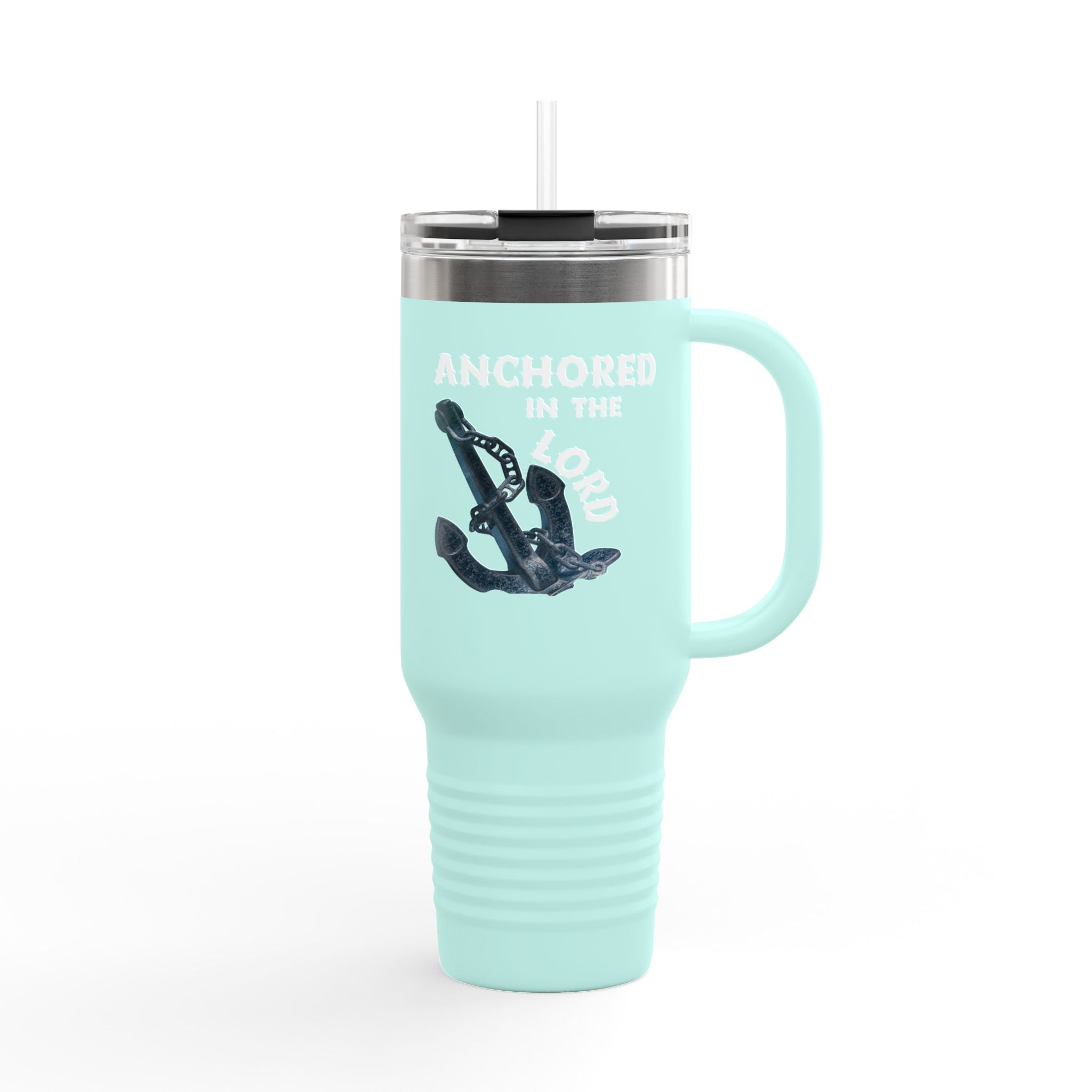 Anchored in the Lord 40oz Insulated Travel Mug White