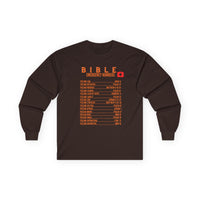 Bible Emergency Numbers Long Sleeve Tee - Orange