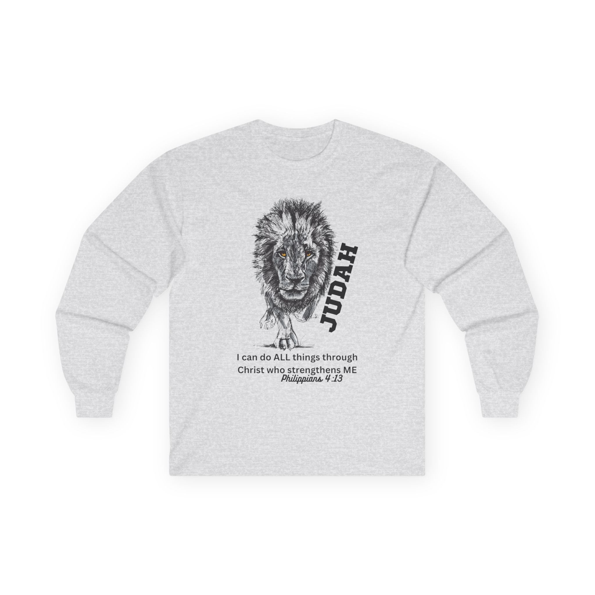 Lion of Judah Long Sleeve Tee - "I Can Do All Things' Philippians 4:13