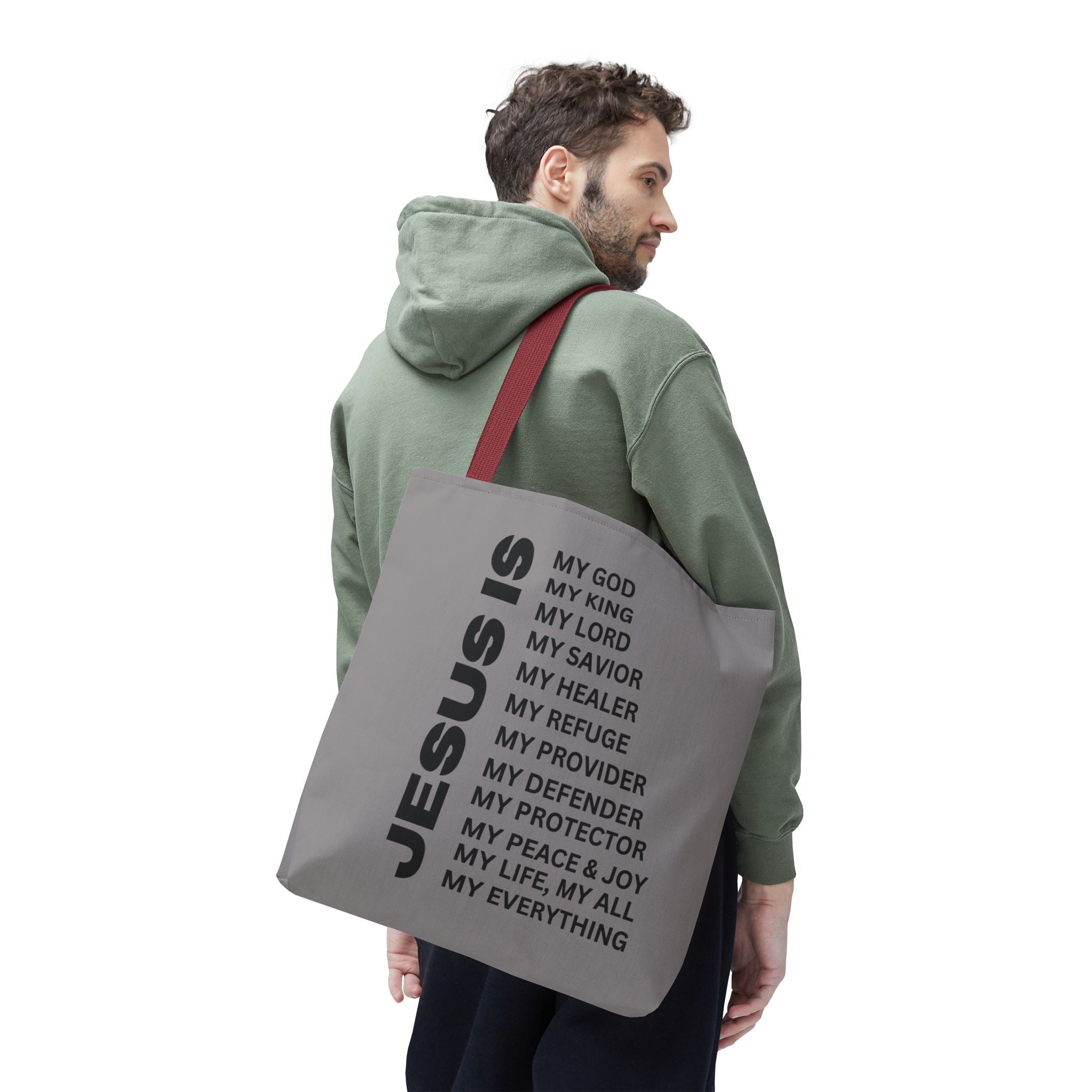 Christian JESUS IS Tote Bag - Grey