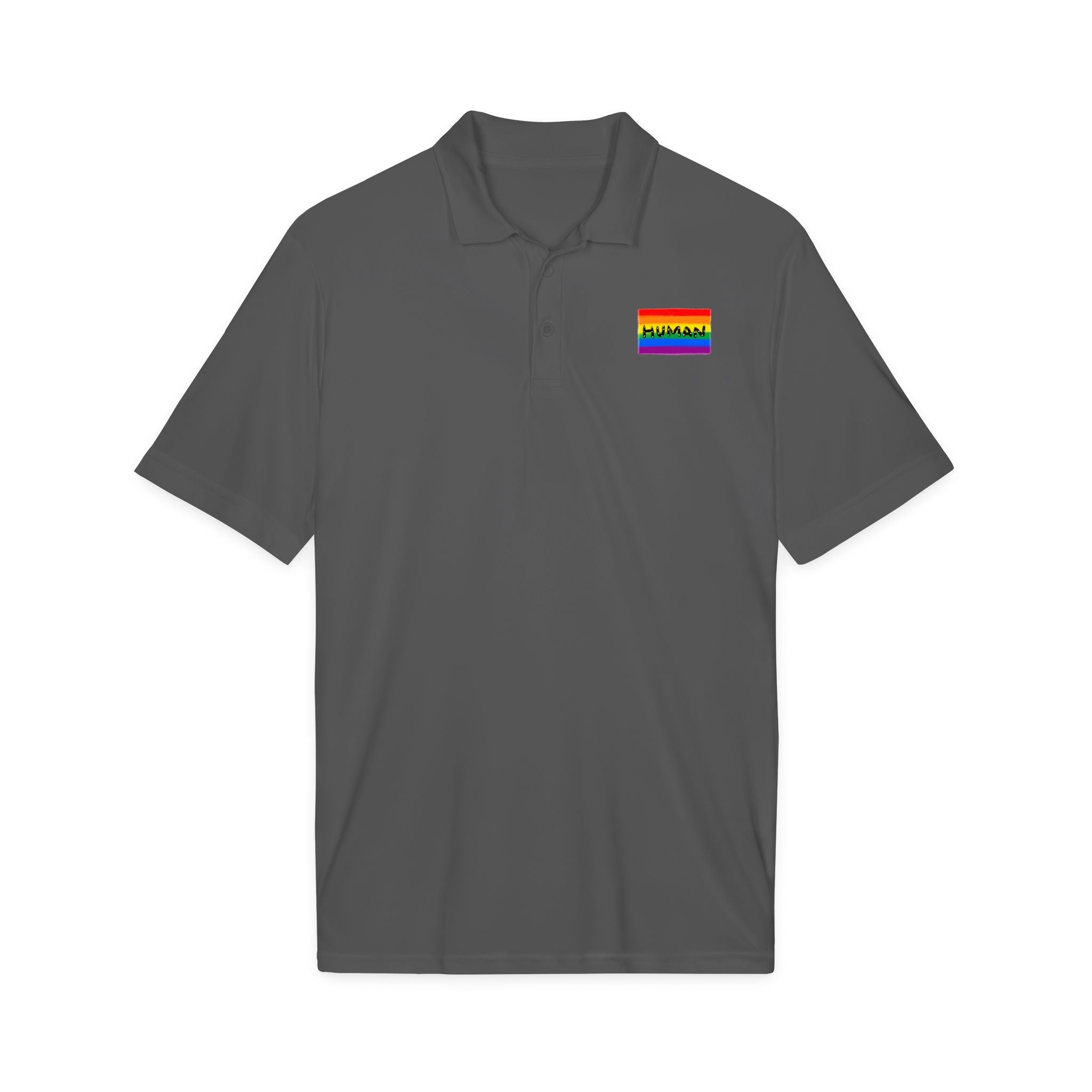 Rainbow "HUMAN" Polo Shirt