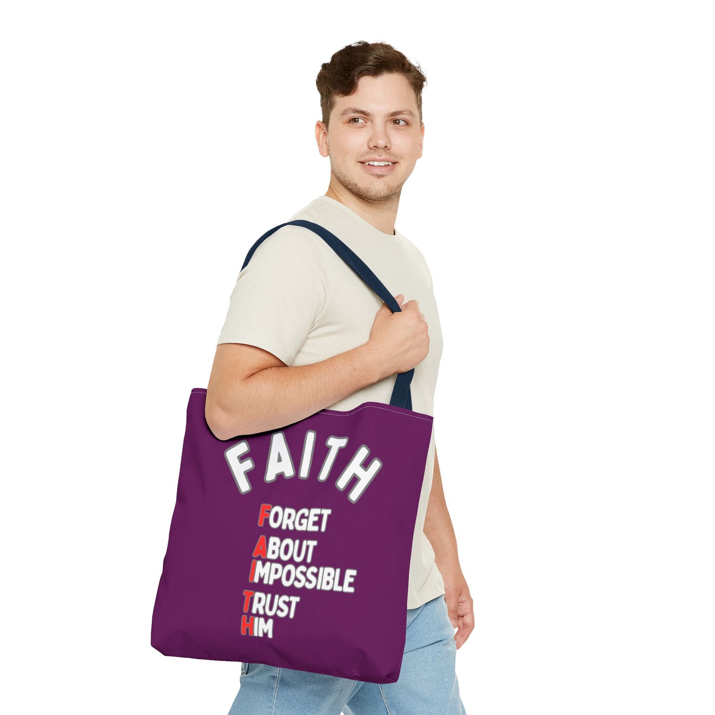 FAITH: Forget About Impossible, Trust Him Tote - Purple