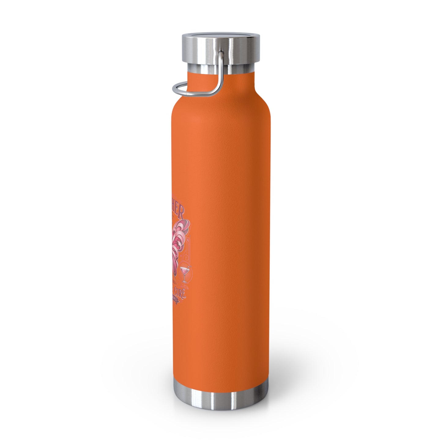 Together We Fight Pink Ribbon Butterfly Cancer 22oz Insulated Water Bottle