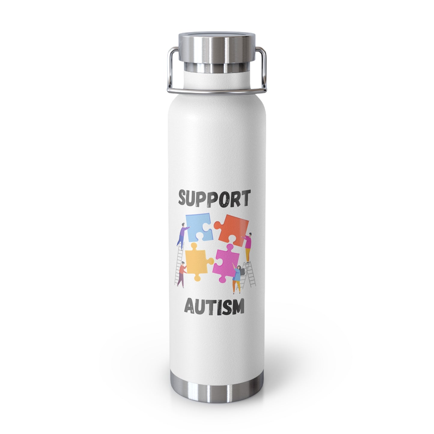 Support Autism Puzzle Piece Awareness - 22oz Insulated Water Bottle