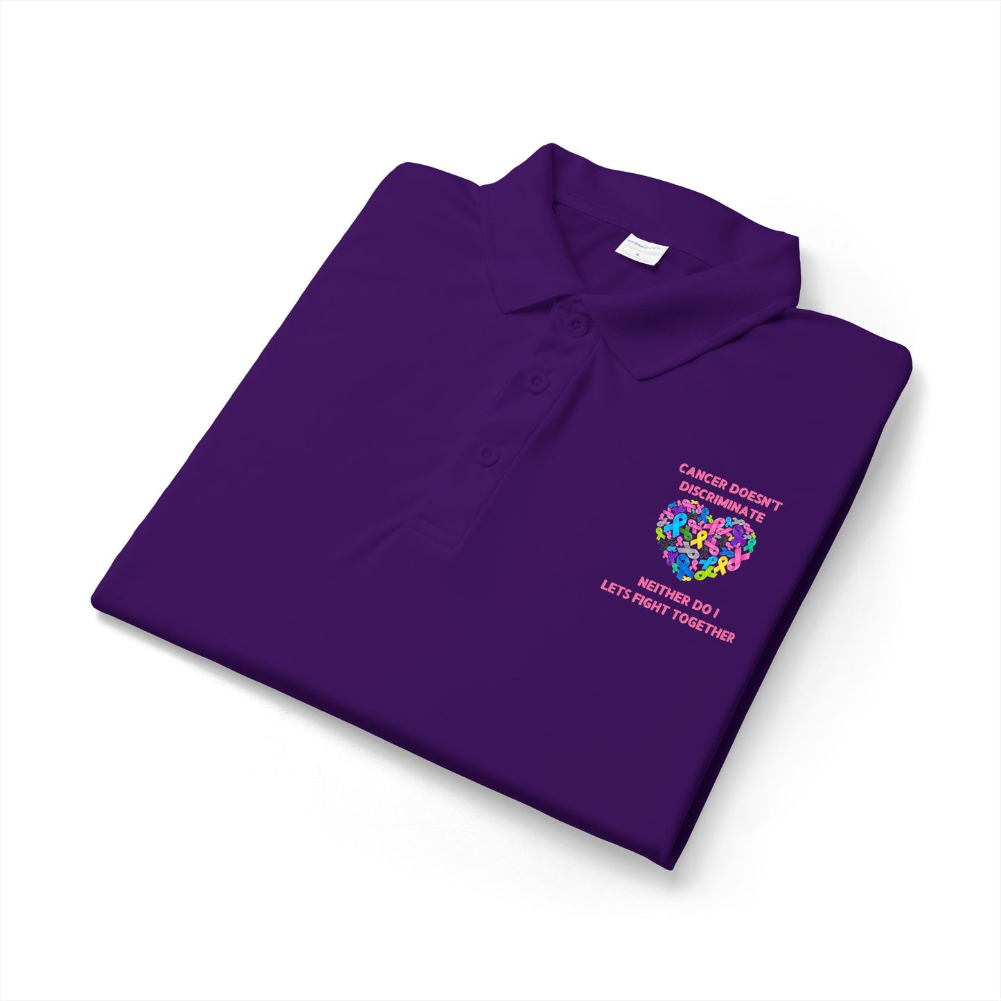Breast Cancer Heart Ribbon Polo