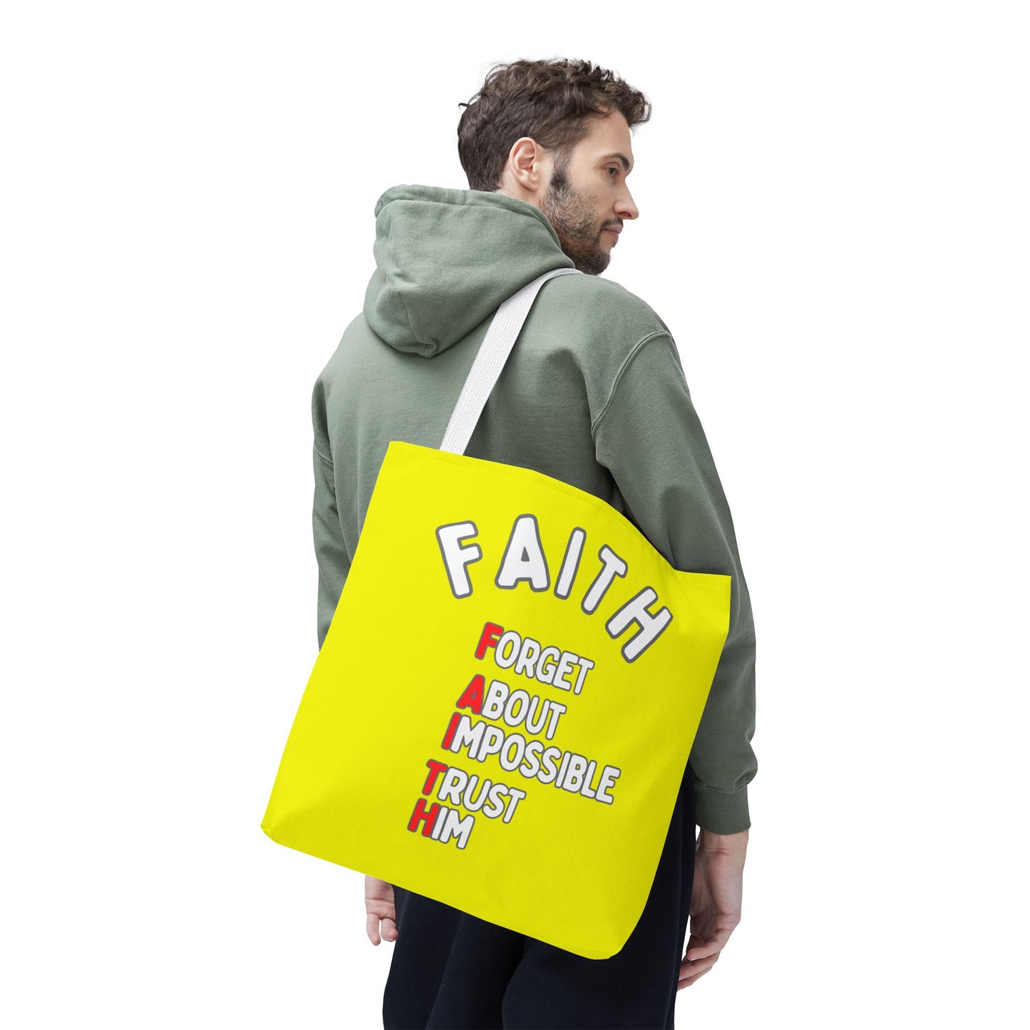 FAITH: Forget About Impossible, Trust Him Tote - Yellow