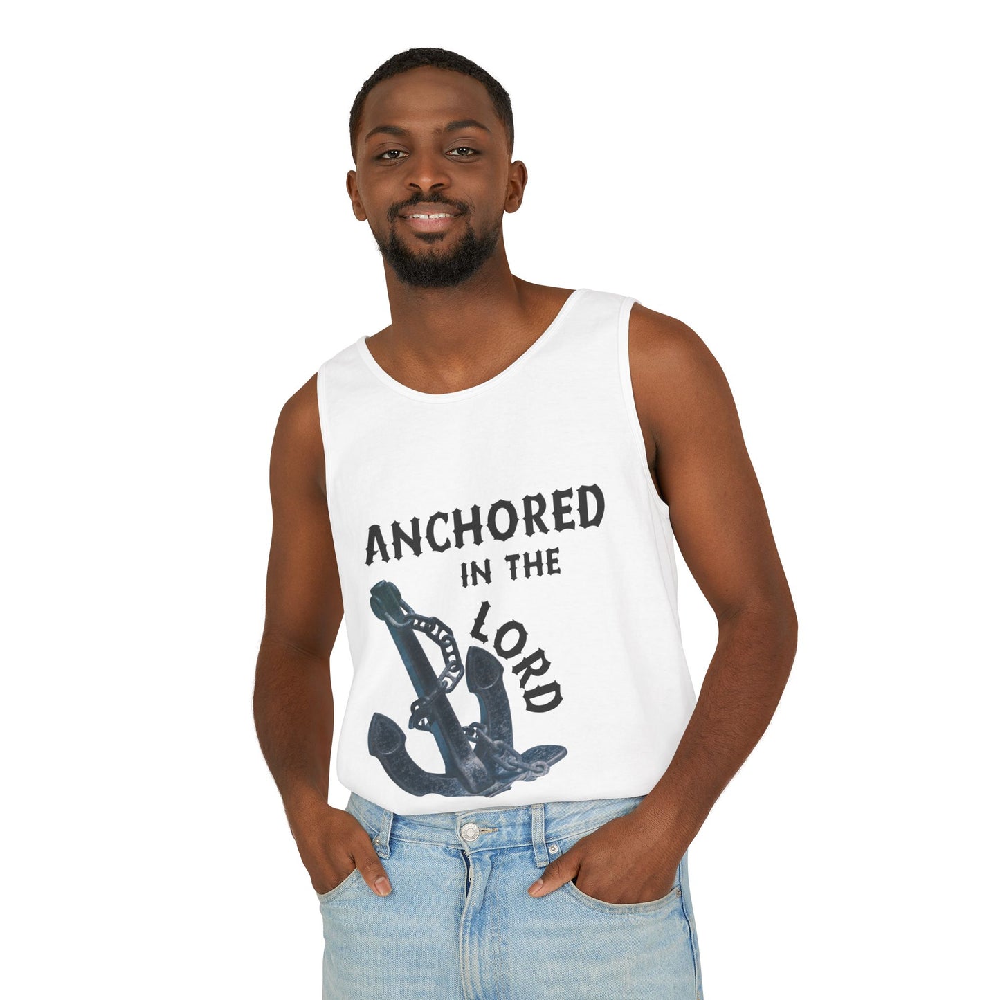 Anchored in the Lord Tank Top - Black