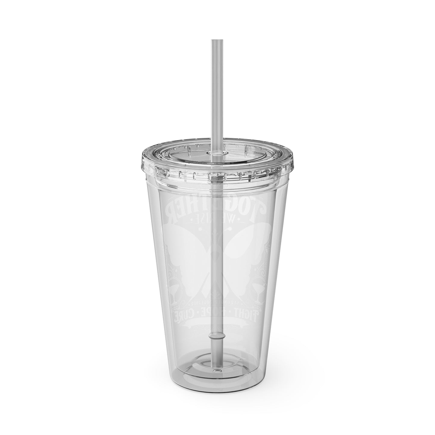 Together We Rise Butterfly Breast Cancer 16oz Tumbler with Straw