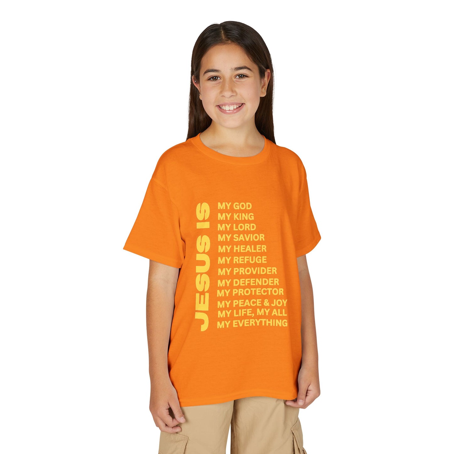 Christian JESUS IS Youth Short Sleeve - Yellow