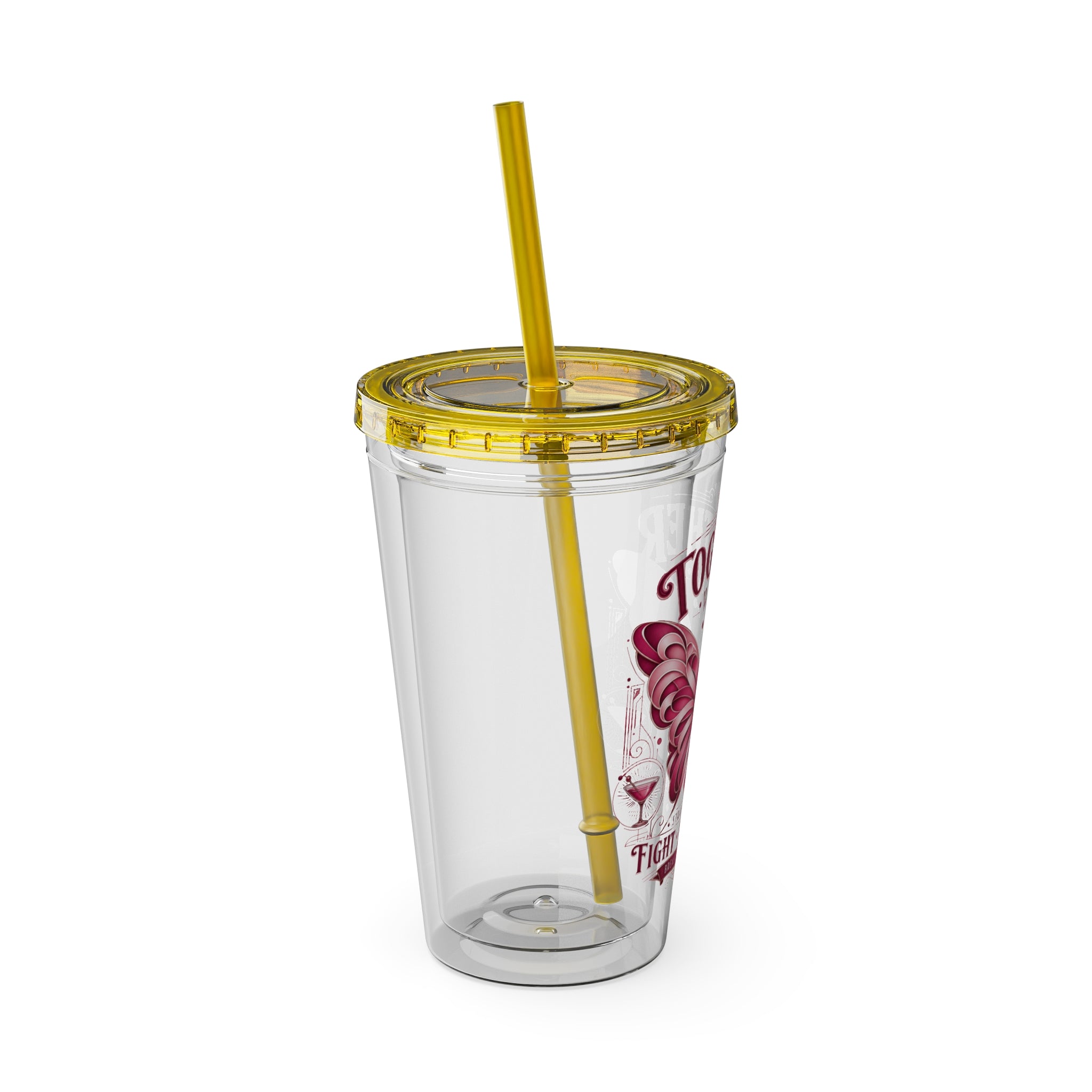 Together We Rise Butterfly Breast Cancer 16oz Tumbler with Straw