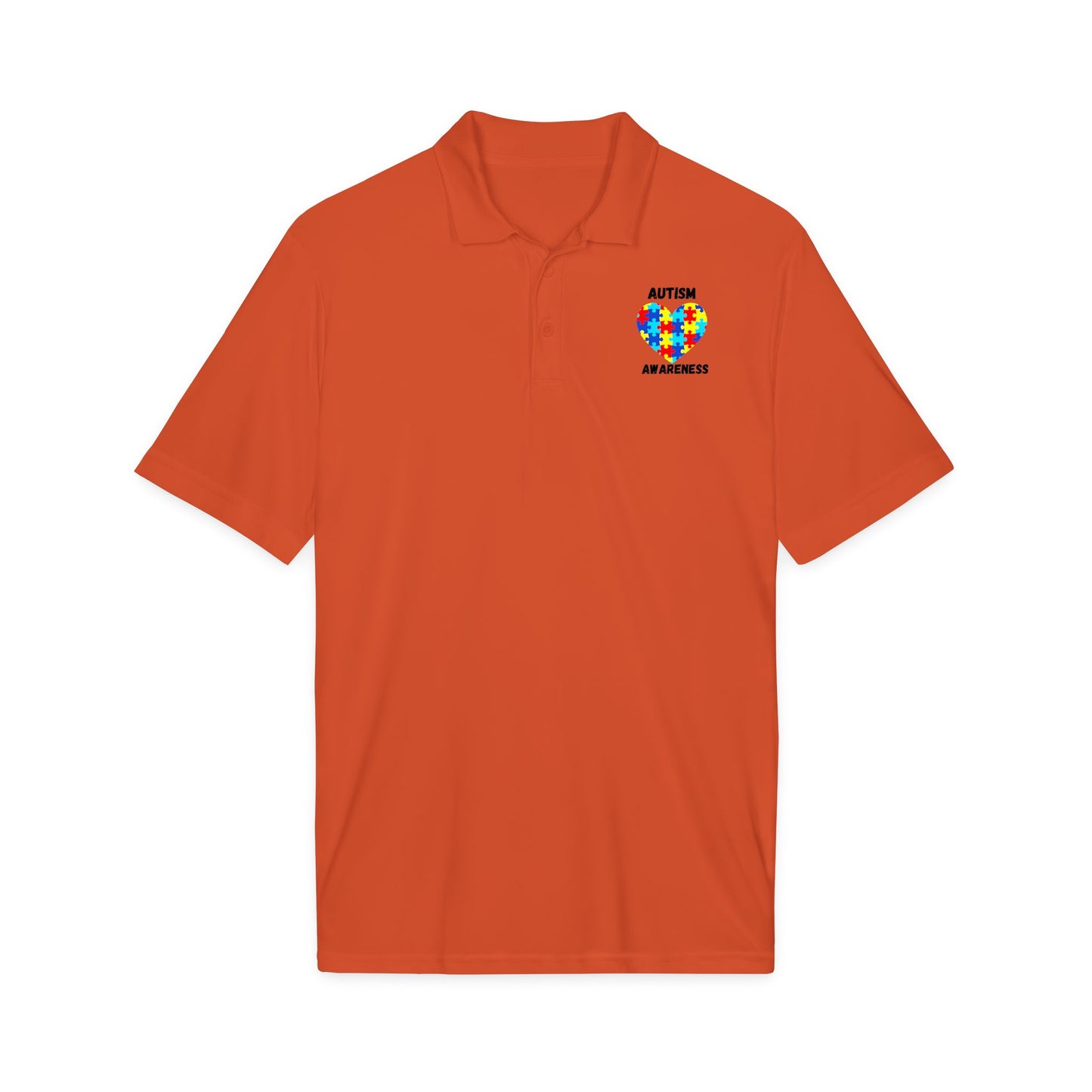 Autism Puzzle Heart Polo - Black