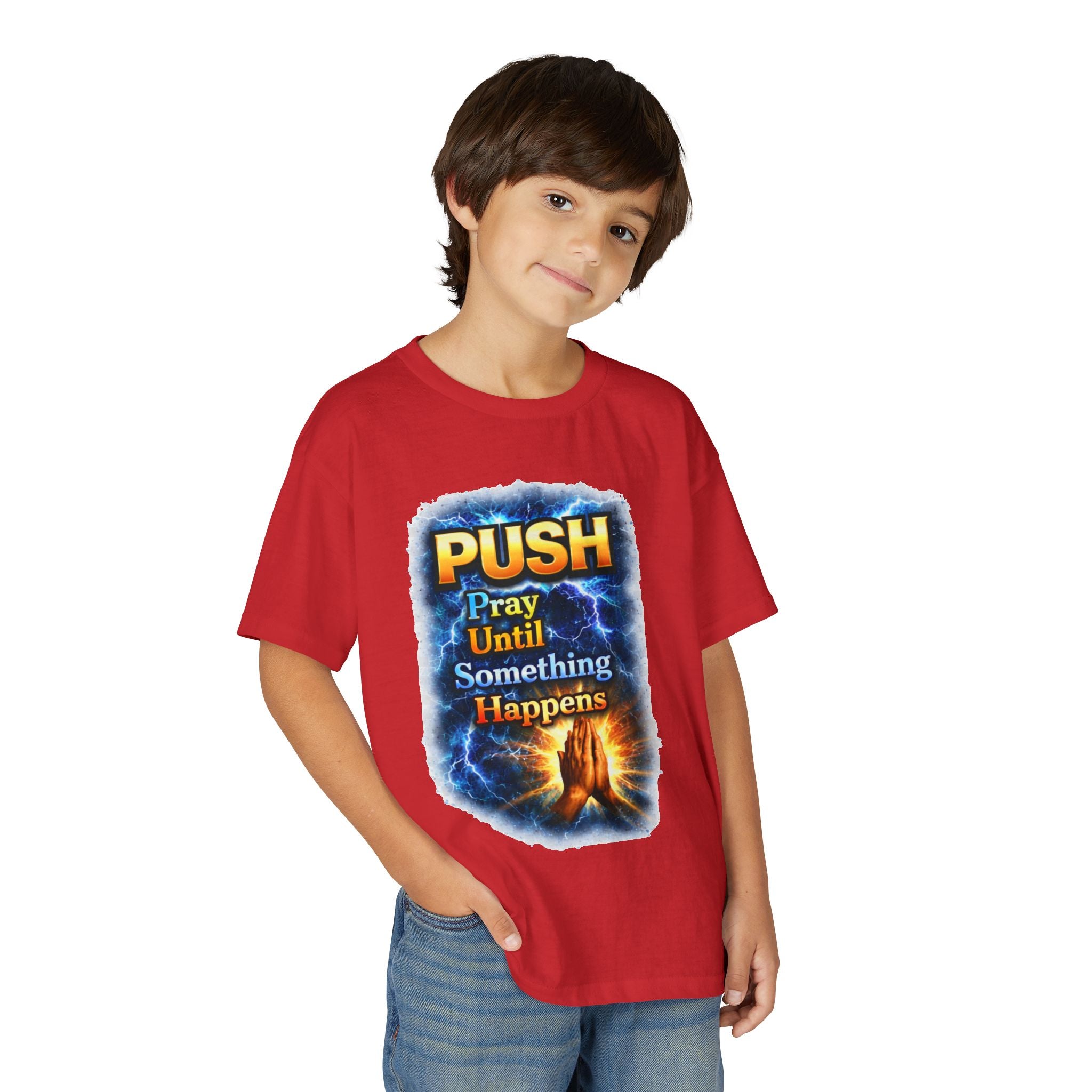 "Push: Pray Until Something Happens" Youth T-shirt - Hands