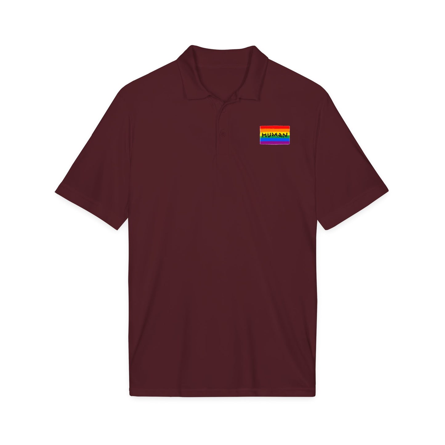 Rainbow "HUMAN" Polo Shirt