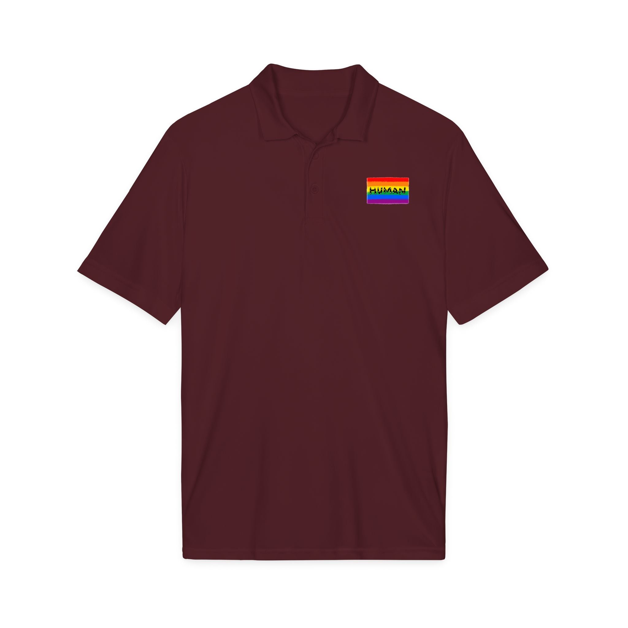 Rainbow "HUMAN" Polo Shirt