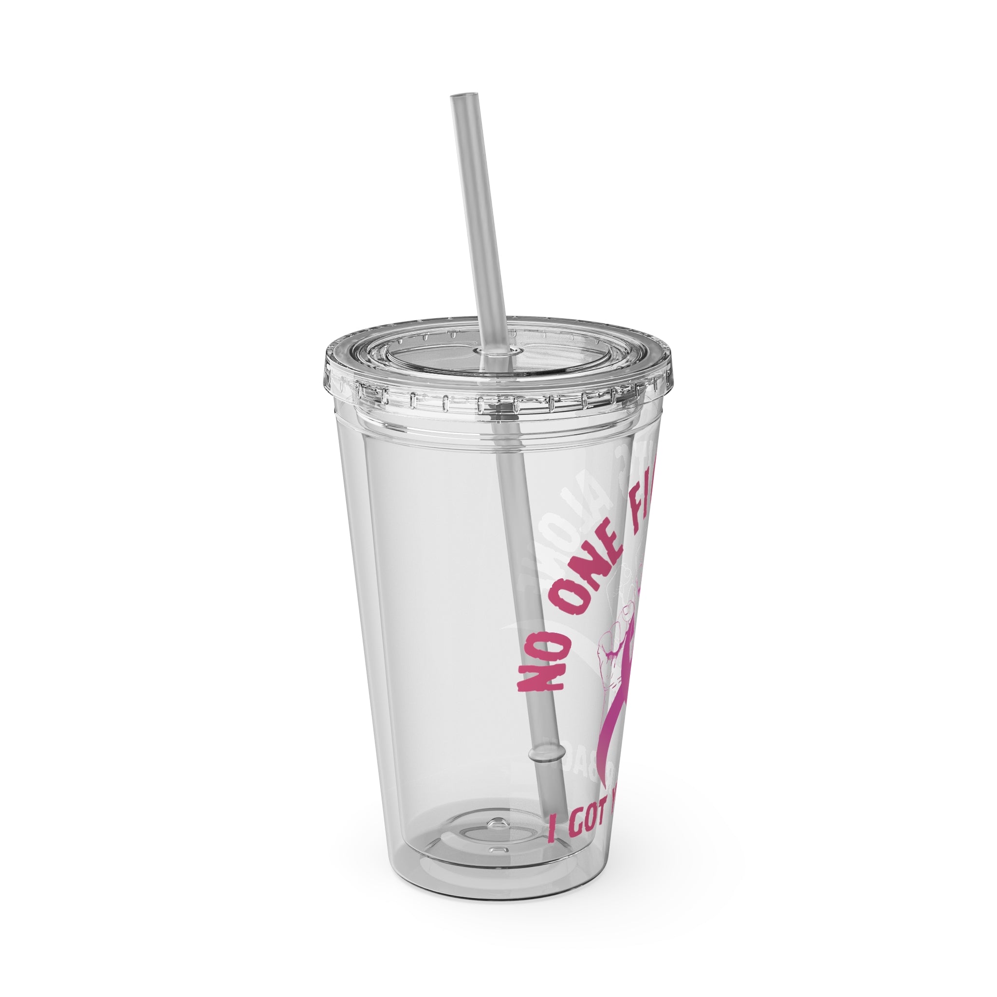 "No One Fights Alone" 16oz Tumbler with Straw