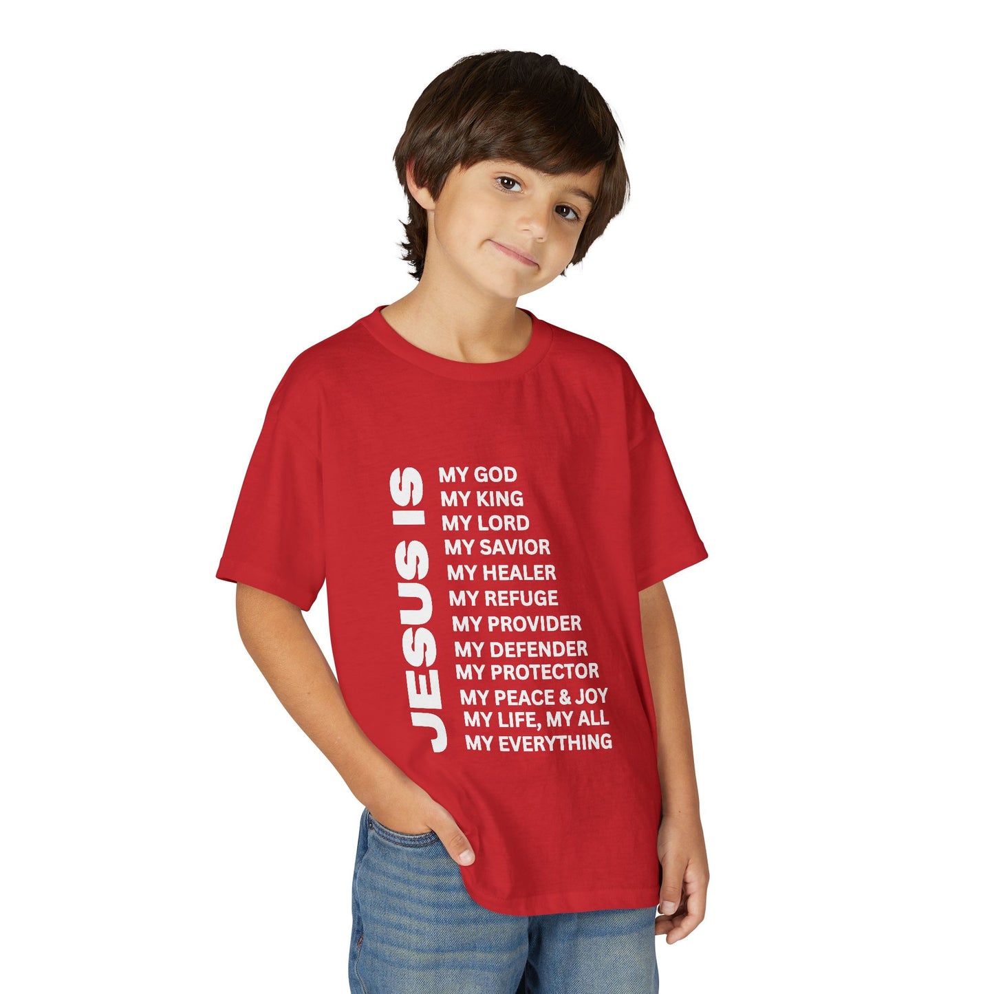 Christian JESUS IS Youth Short Sleeve - White