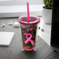 Breast Cancer Survivor 16oz Tumbler with Straw