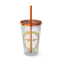 Jesus Crown of Thorns 16oz Tumbler with Straw