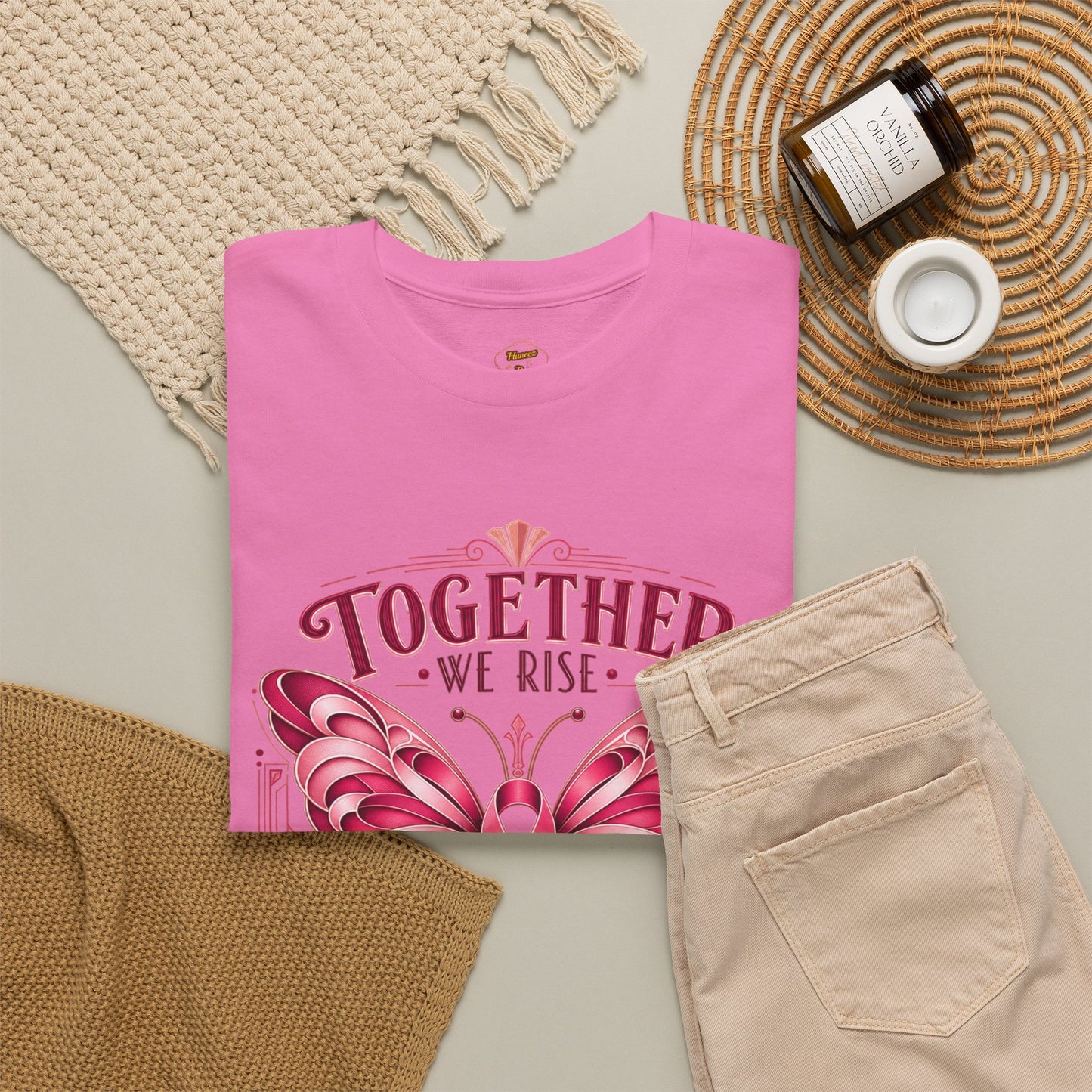 Together We Rise Breast Cancer Awareness T-Shirt — Fight Hope Cure Tee