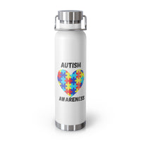 Autism Puzzle Heart Awareness — 22oz Insulated Water Bottle