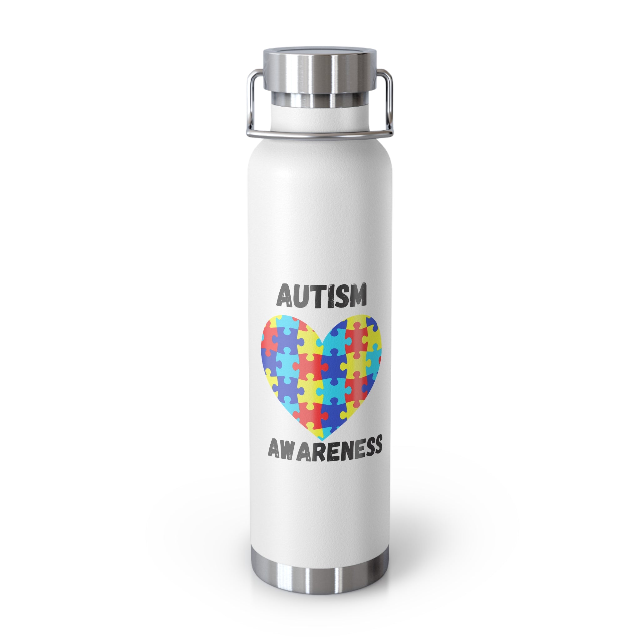 Autism Puzzle Heart Awareness — 22oz Insulated Water Bottle