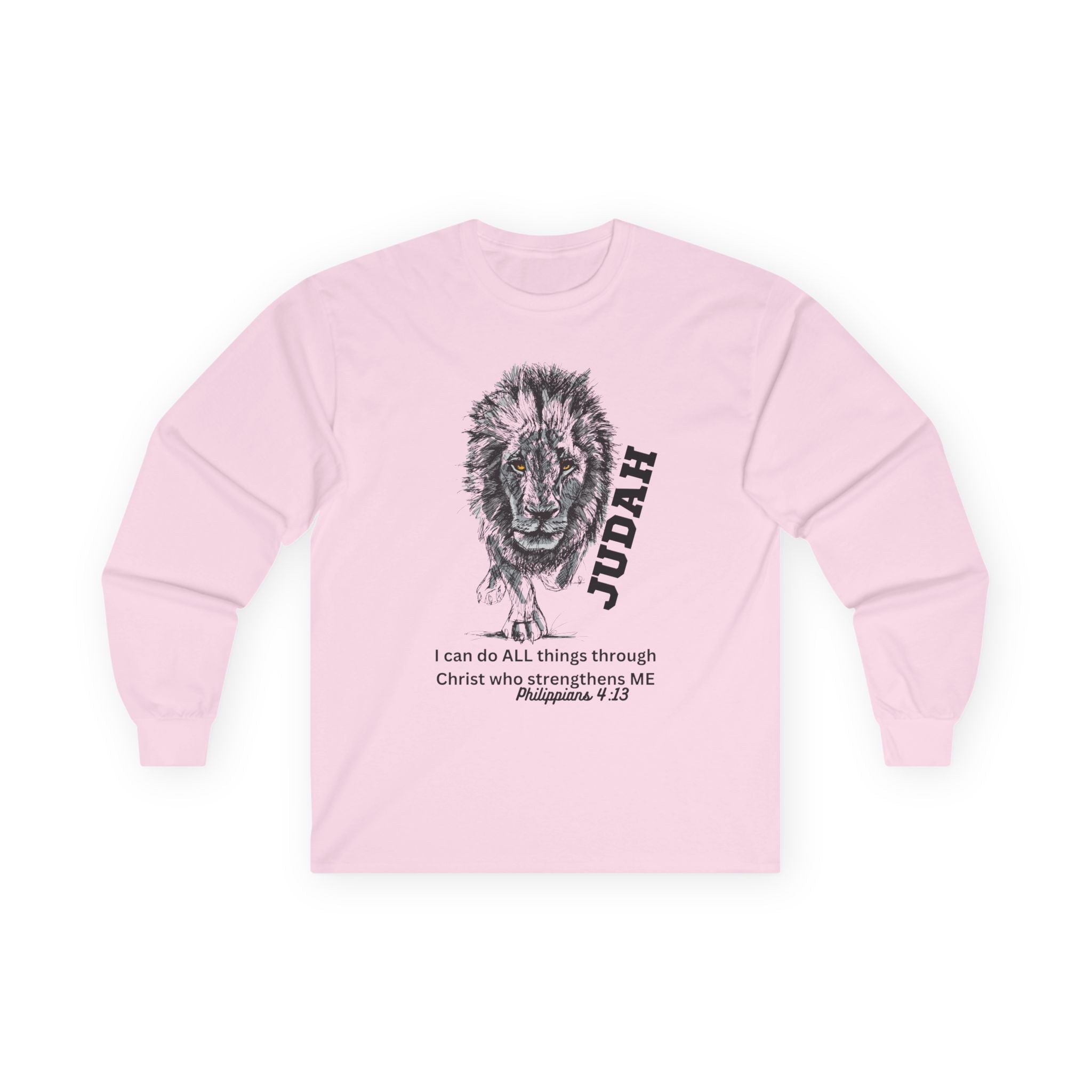 Lion of Judah Long Sleeve Tee - "I Can Do All Things' Philippians 4:13