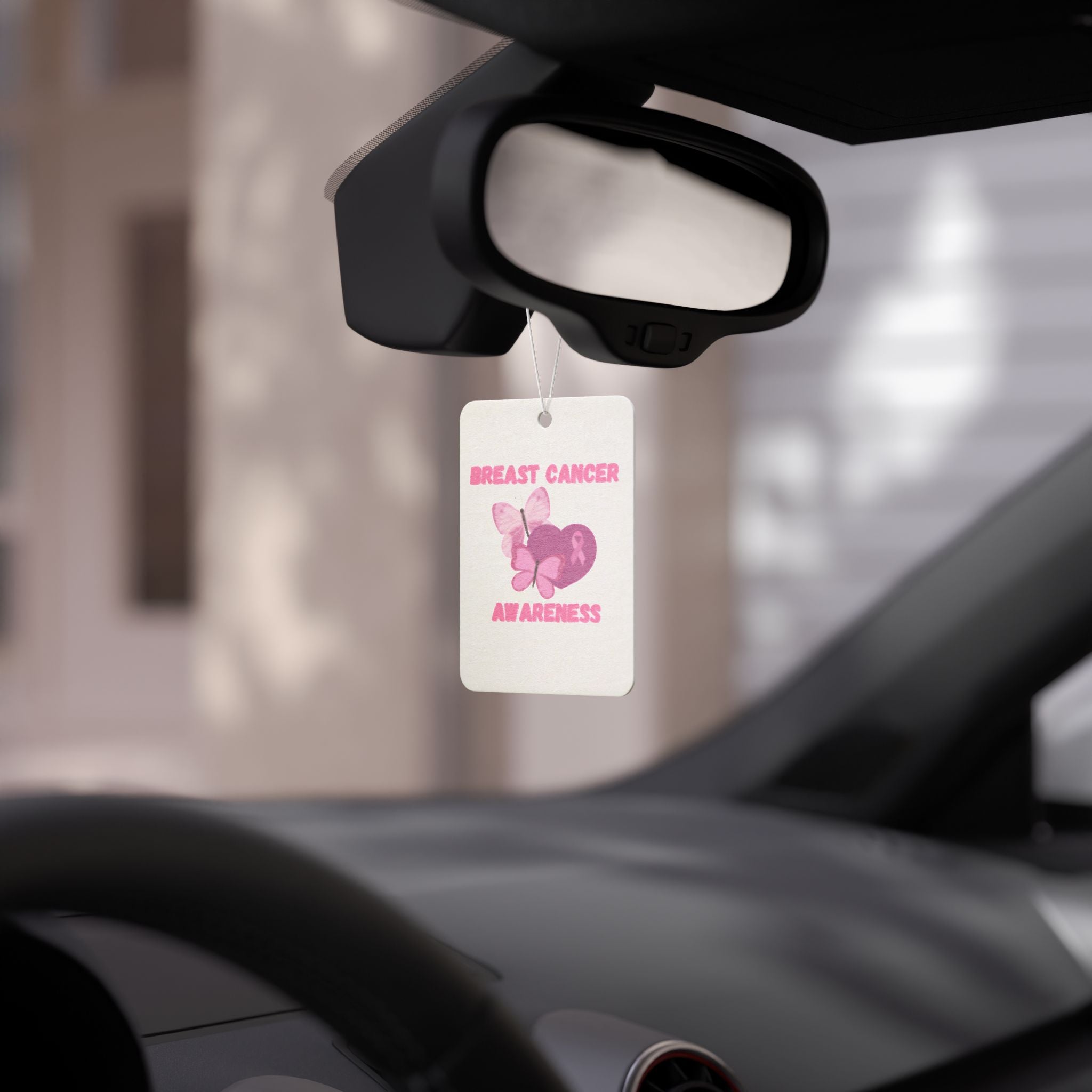 Breast Cancer Butterfly Awareness Car Air Freshener
