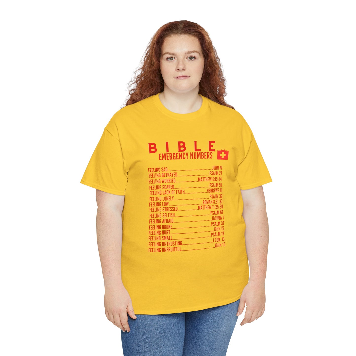 Bible Emergency Numbers Tee - Red
