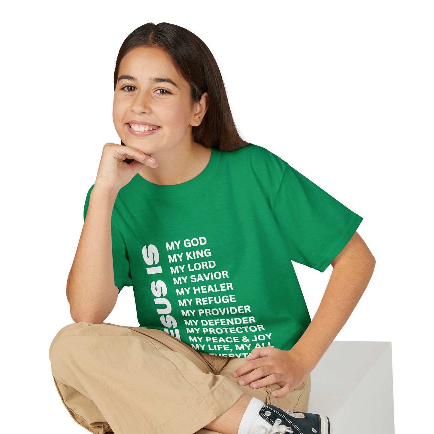 Christian JESUS IS Youth Short Sleeve - White