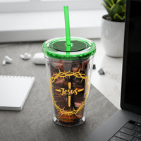 Jesus Crown of Thorns 16oz Tumbler with Straw