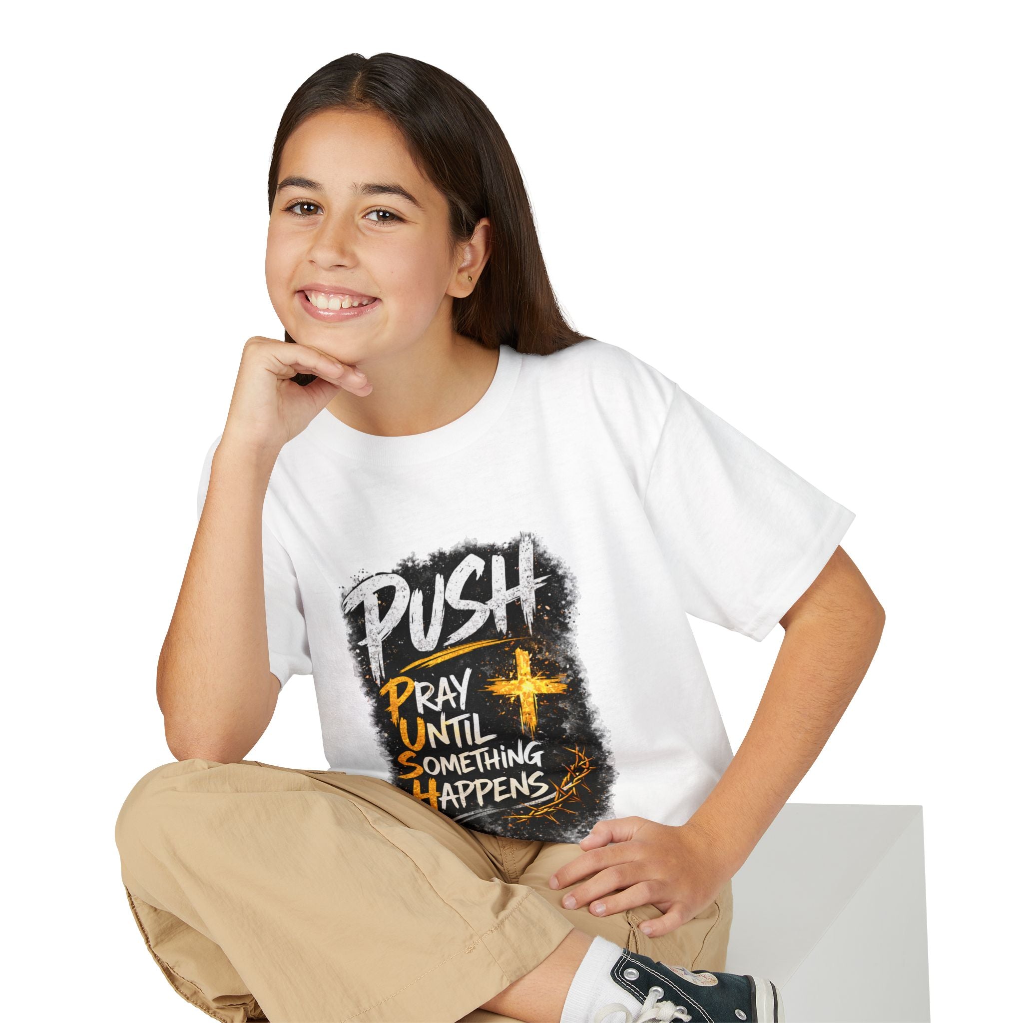 "Push: Pray Until Something Happens" Youth T-shirt