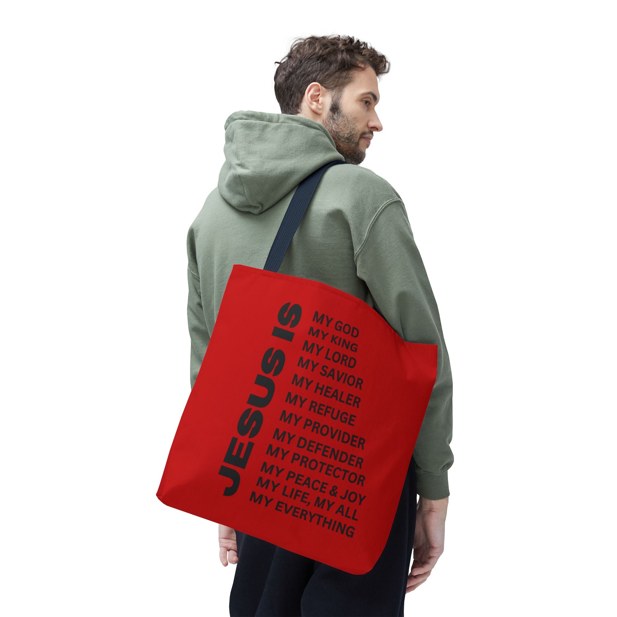 Christian JESUS IS Tote Bag - Red