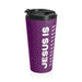 Christian JESUS IS Purple Stainless Steel Travel Mug - White