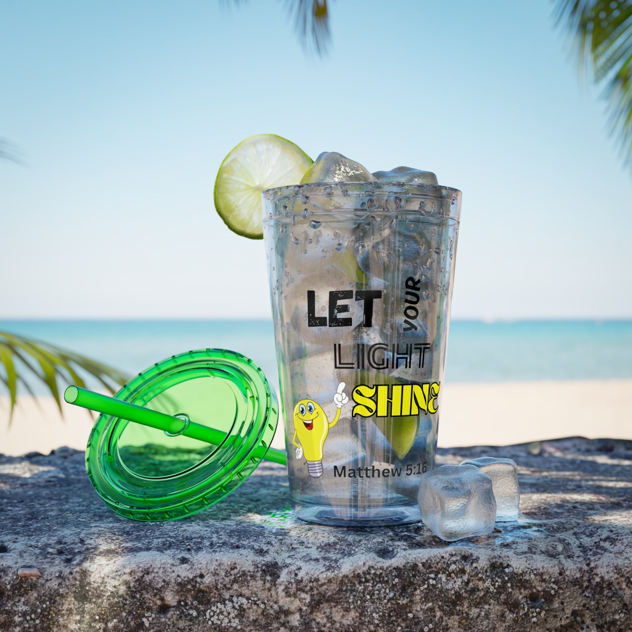 Let Your Light Shine 16oz Tumbler With Straw