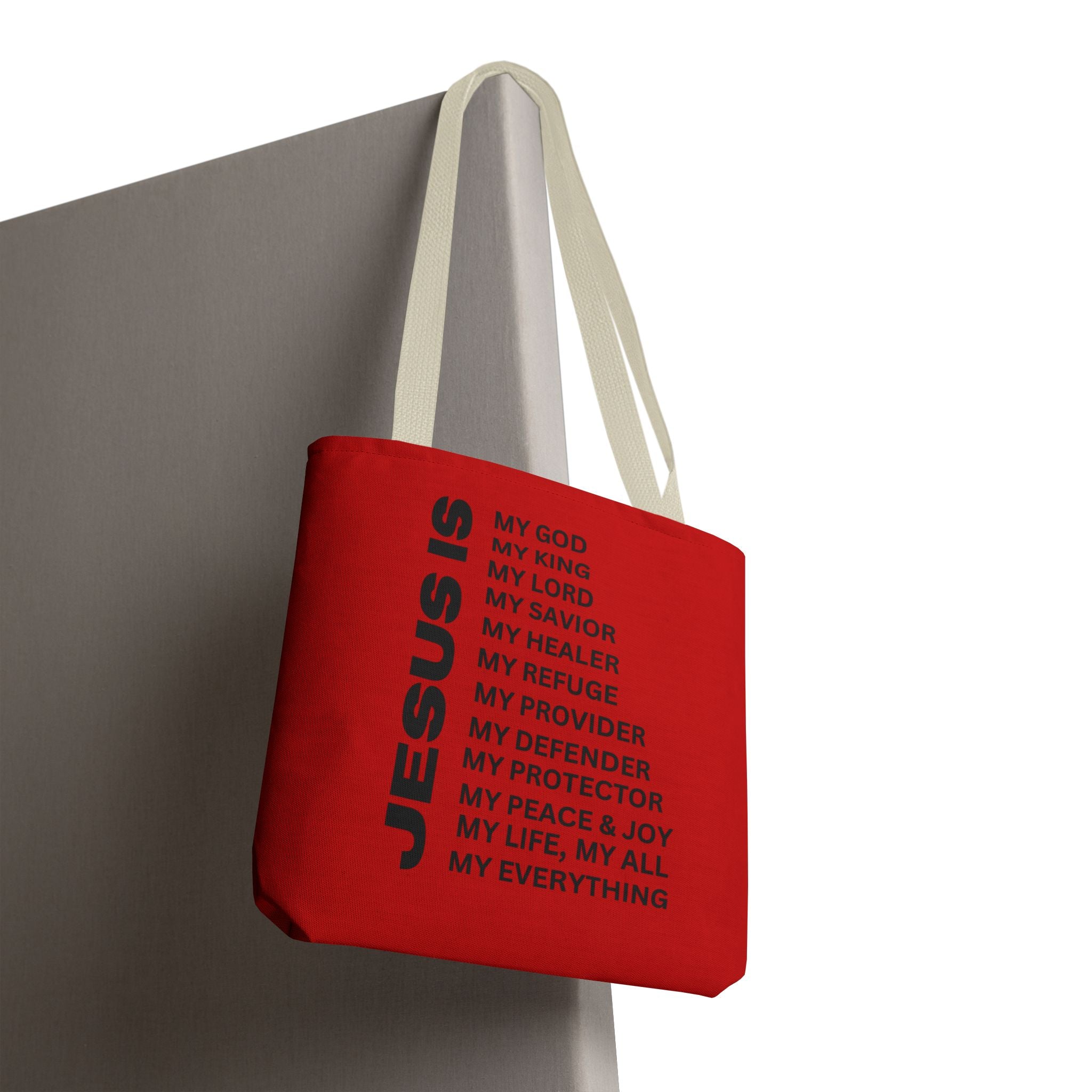 Christian JESUS IS Tote Bag - Red