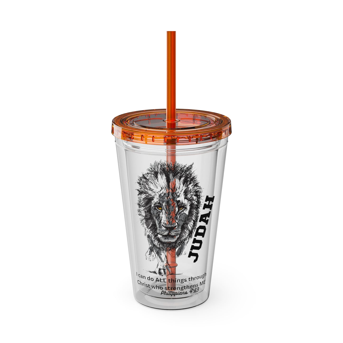 Lion of Judah 16oz Tumbler with Straw