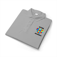 Autism Puzzle Heart Polo - Black