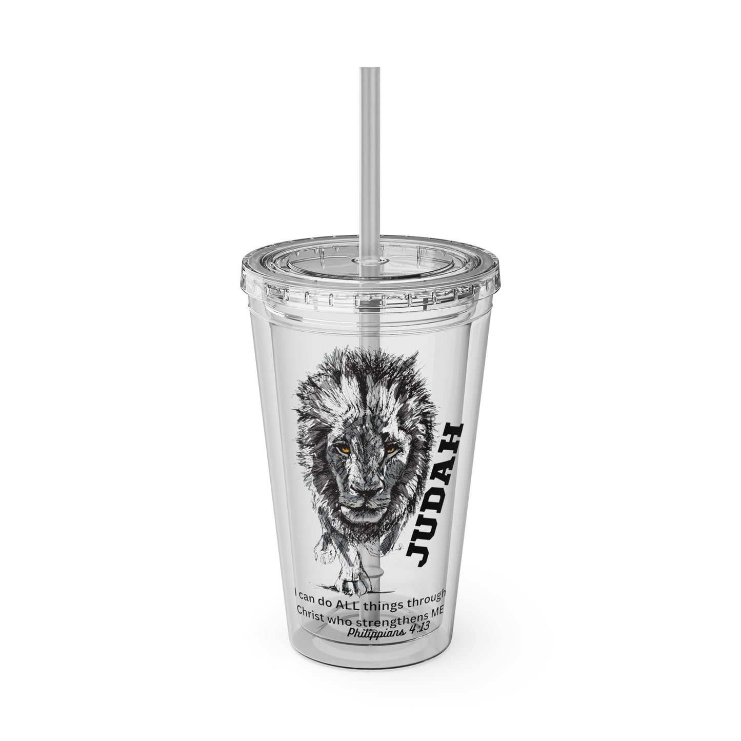 Lion of Judah 16oz Tumbler with Straw
