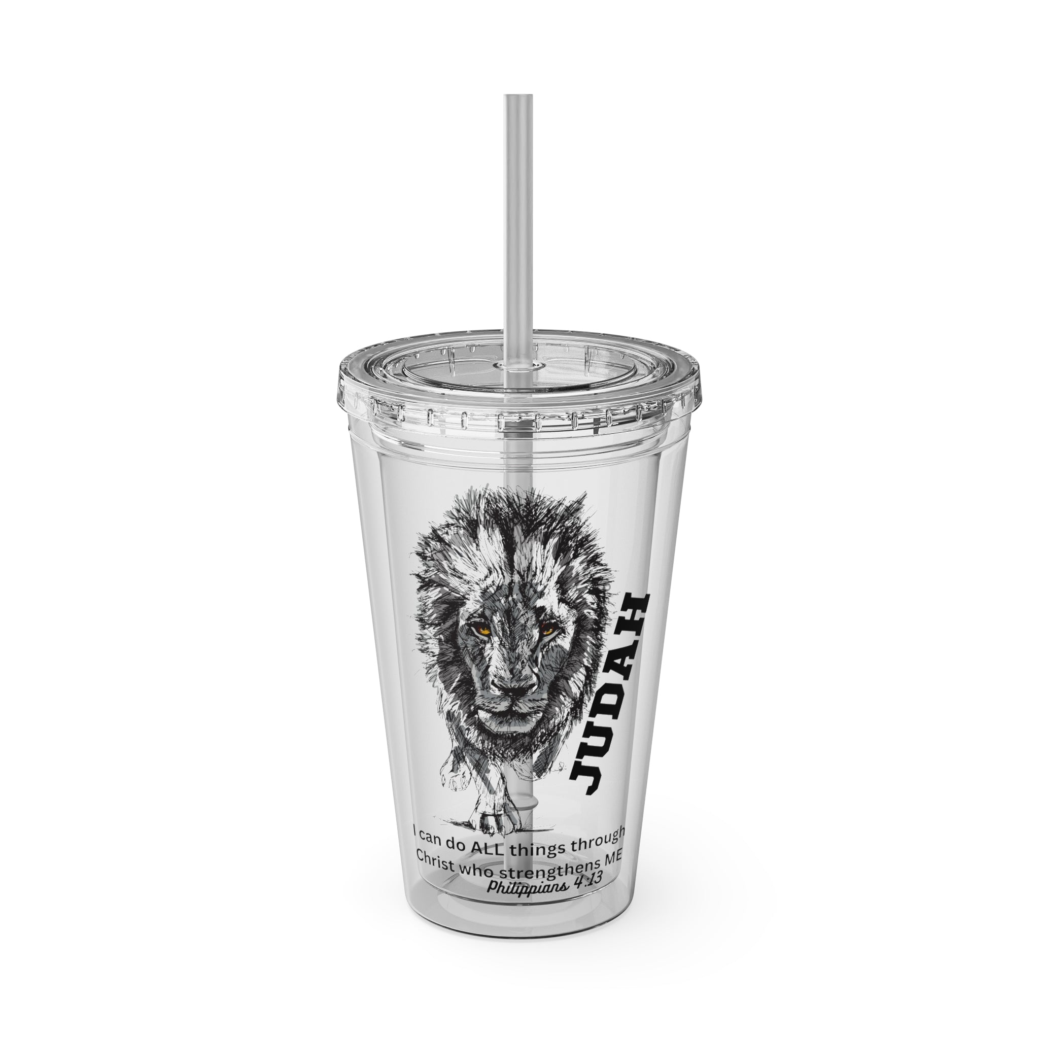 Lion of Judah 16oz Tumbler with Straw