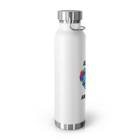 Autism Puzzle Heart Awareness — 22oz Insulated Water Bottle