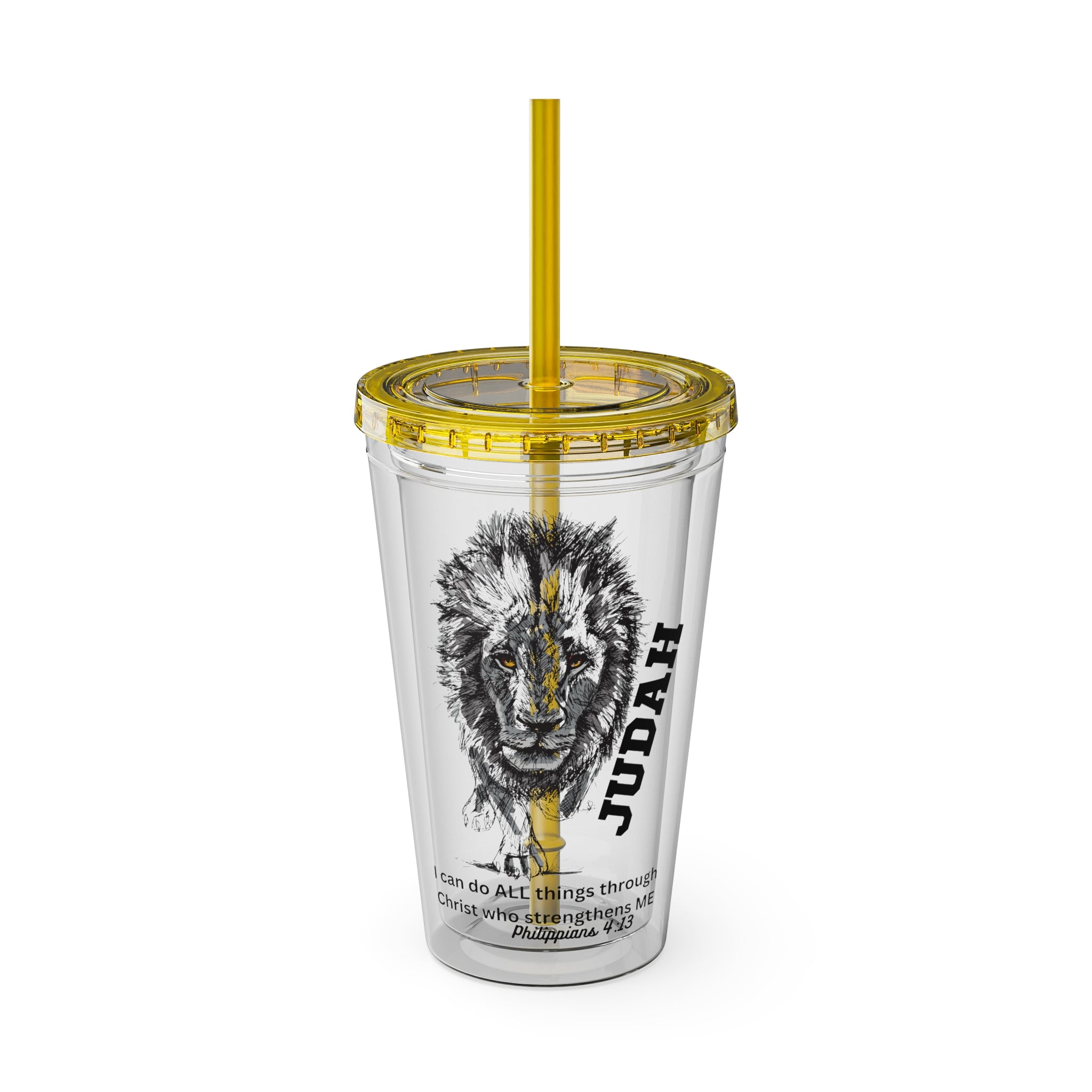 Lion of Judah 16oz Tumbler with Straw