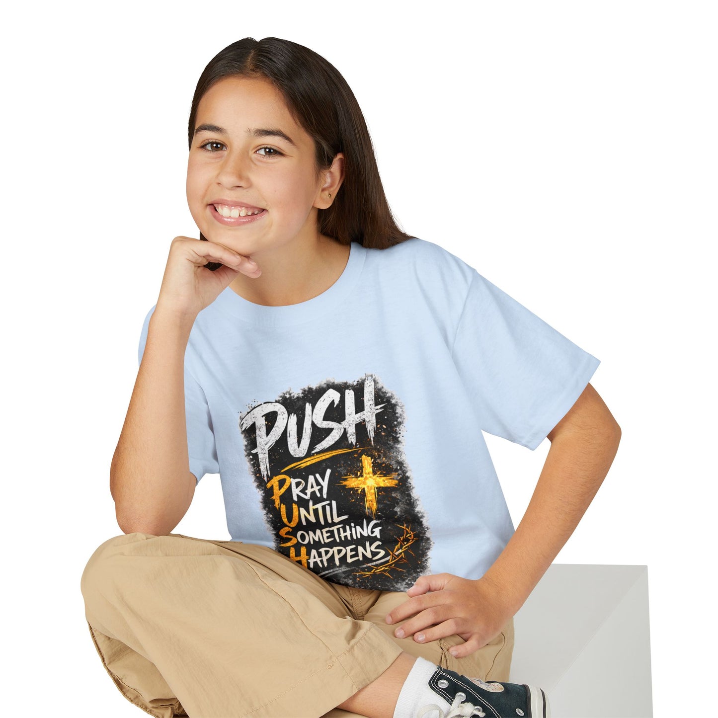 "Push: Pray Until Something Happens" Youth T-shirt