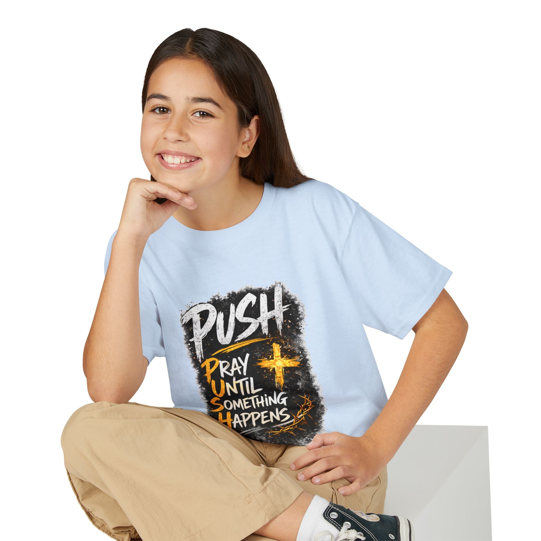 "Push: Pray Until Something Happens" Youth T-shirt