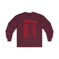 Bible Emergency Numbers Long Sleeve Tee - Red
