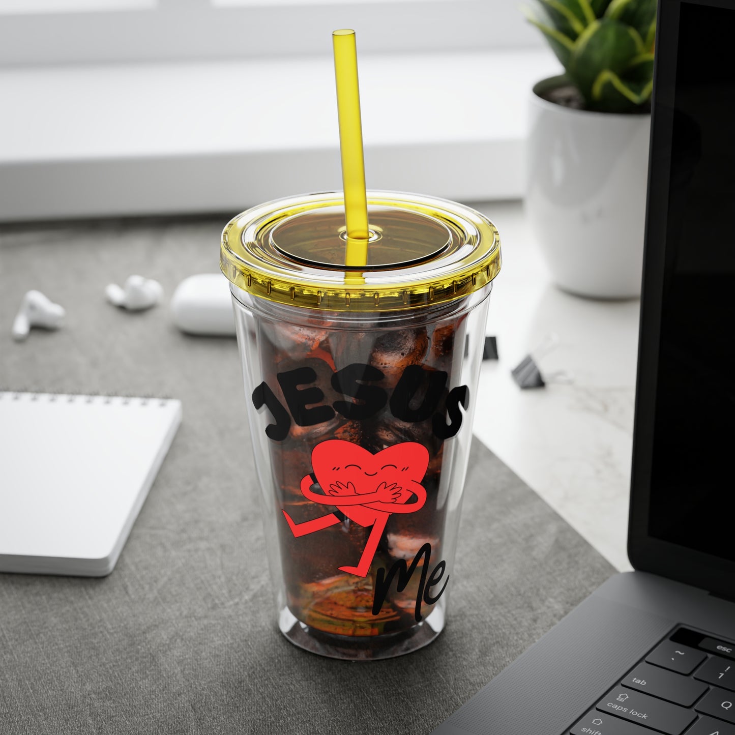 Jesus Loves Me 16oz Tumbler with Straw